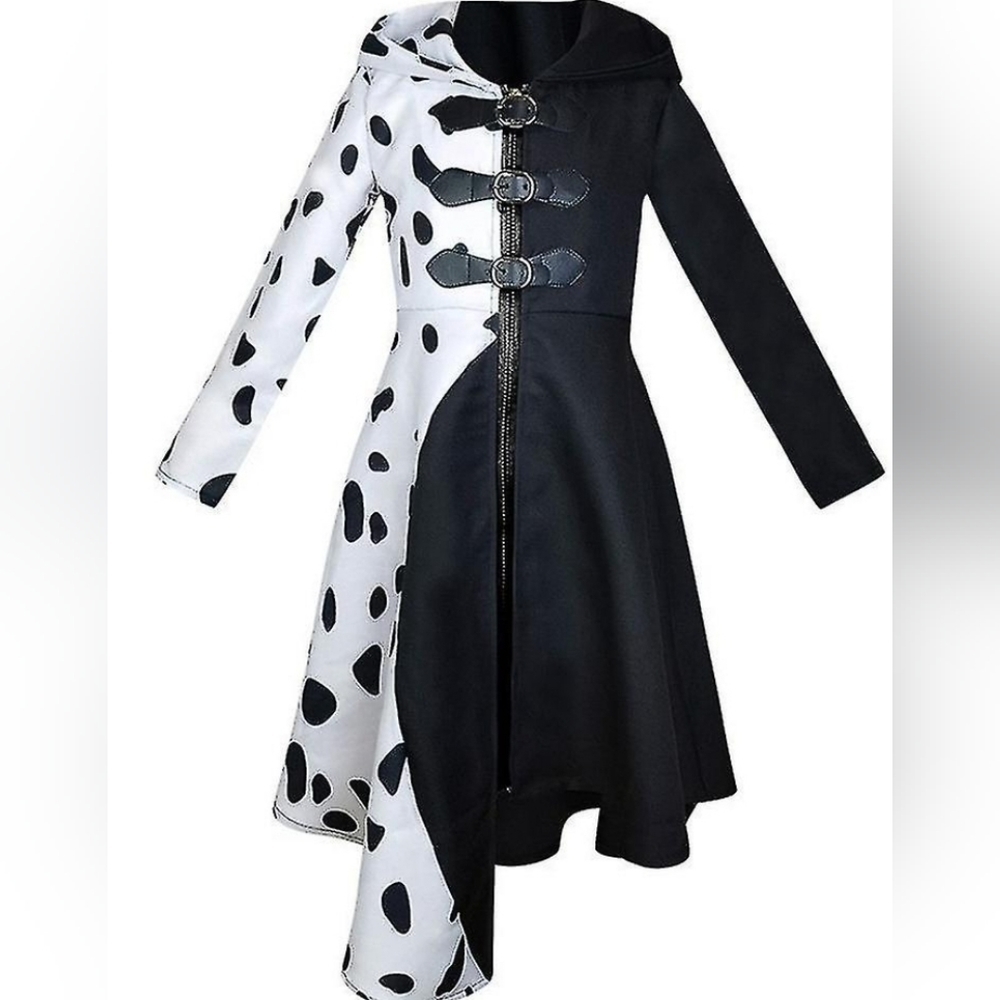 Cruella De Vil Costume dress. Nwt size small  Girls